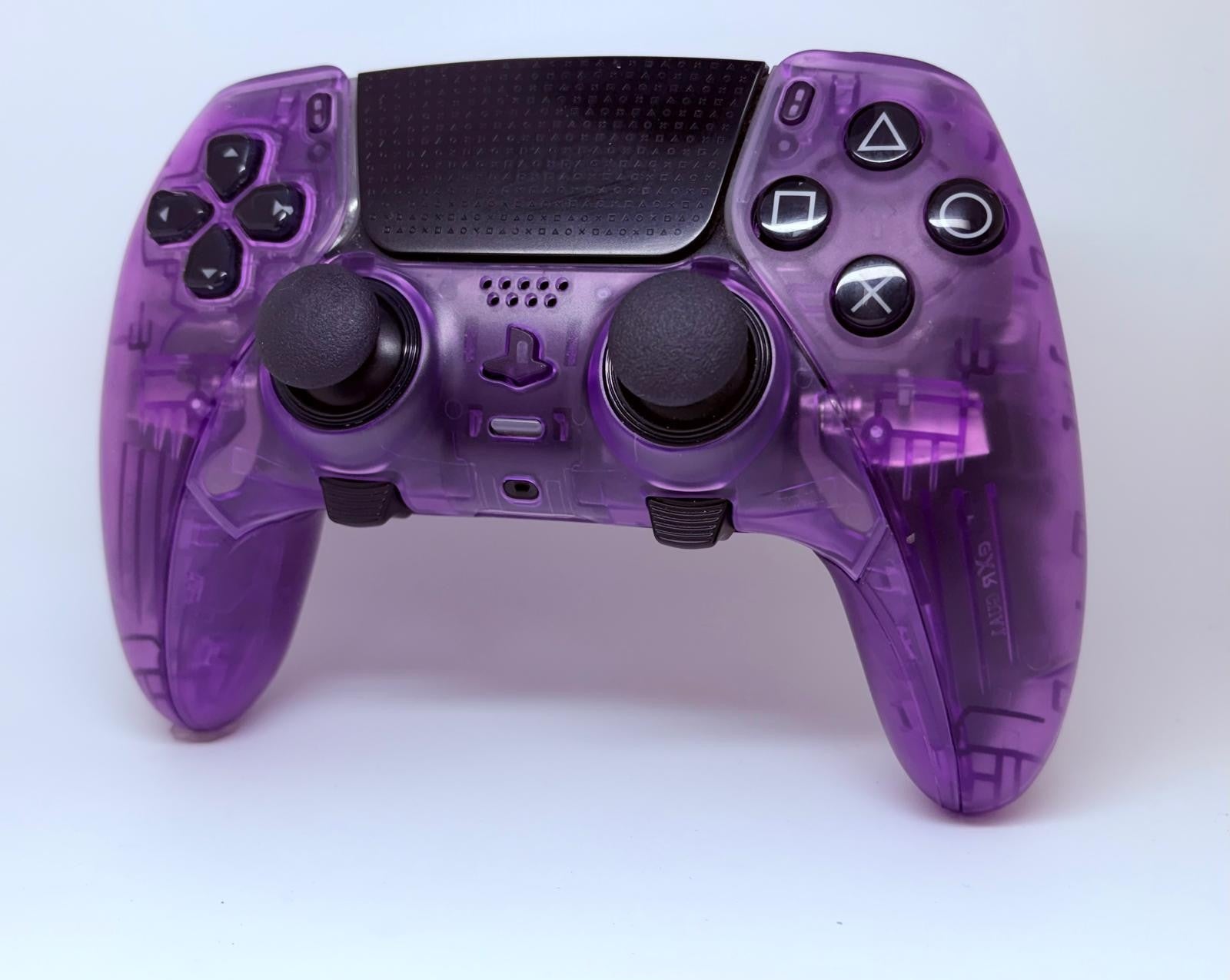 PS5 Sony PlayStation DualSense Edge CUSTOM Clear PURPLE TMR Upgrade -GREAT COND!