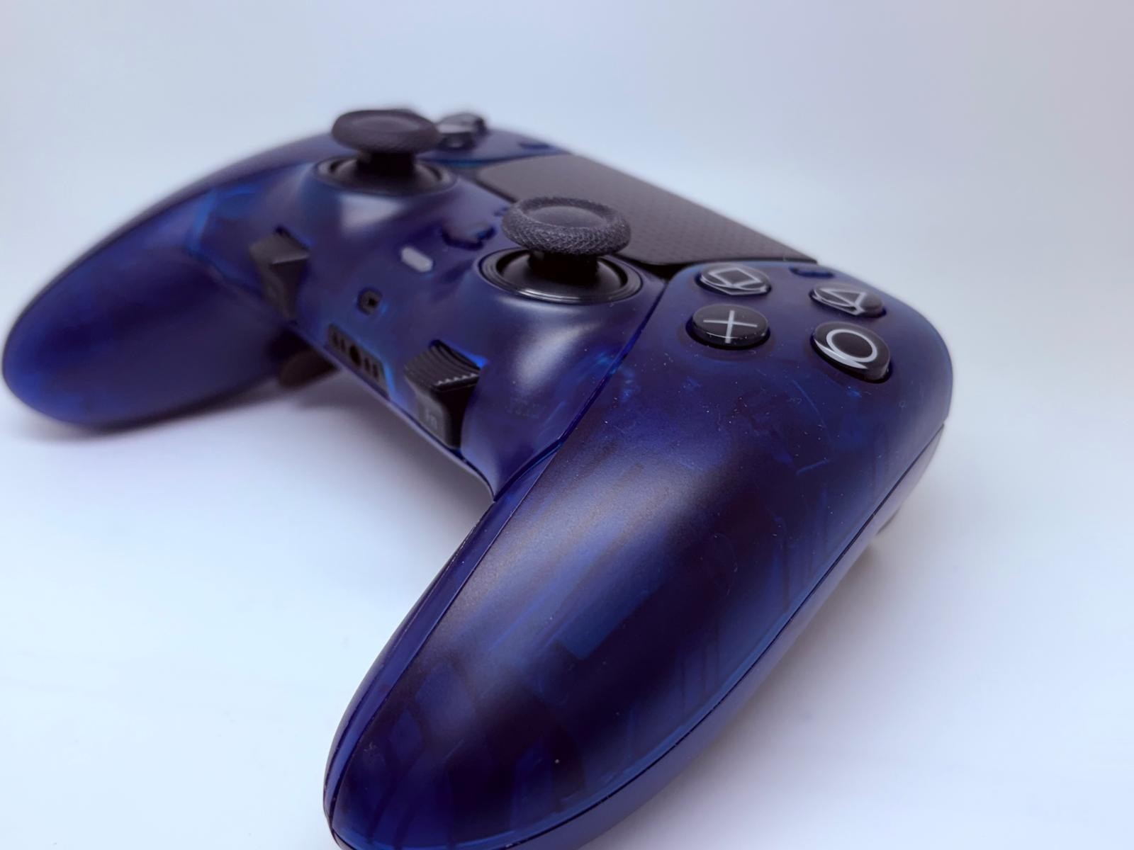 PS5 Sony PlayStation DualSense Edge CUSTOM Clear BLUE TMR Upgrade - GREAT COND!