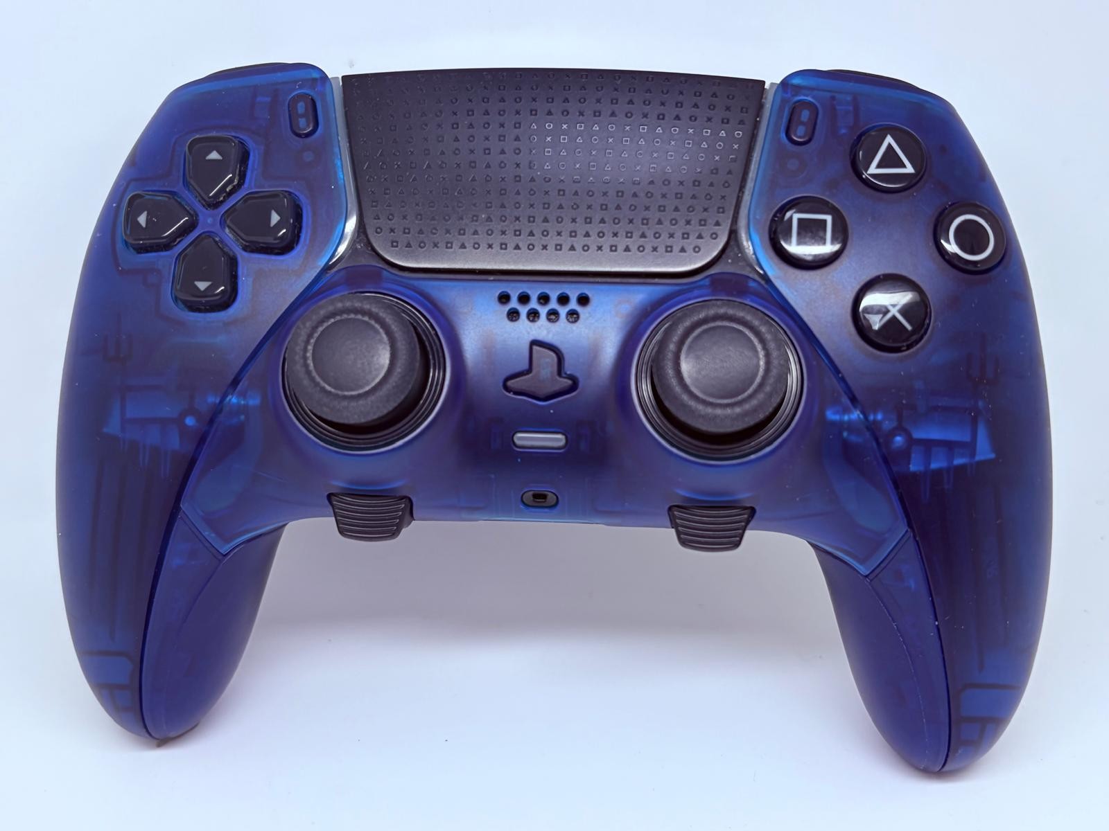PS5 Sony PlayStation DualSense Edge CUSTOM Clear BLUE TMR Upgrade - GREAT COND!