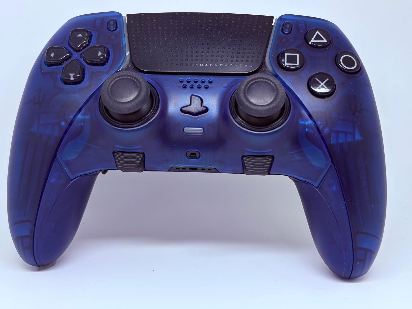 PS5 Sony PlayStation DualSense Edge CUSTOM Clear BLUE TMR Upgrade - GREAT COND!