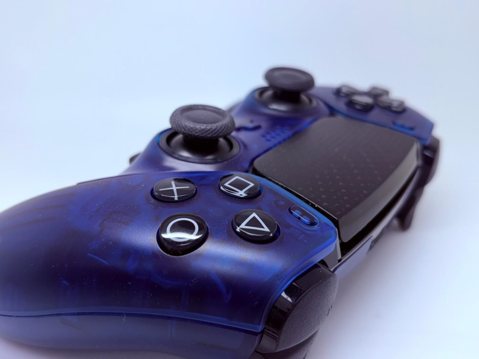 PS5 Sony PlayStation DualSense Edge CUSTOM Clear BLUE TMR Upgrade - GREAT COND!