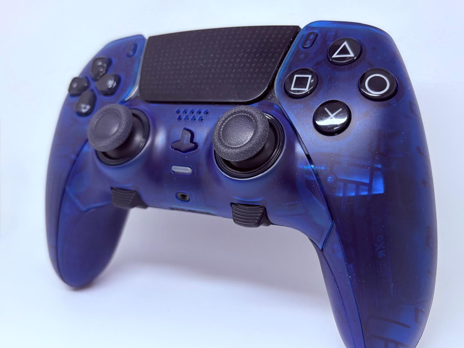 PS5 Sony PlayStation DualSense Edge CUSTOM Clear BLUE TMR Upgrade - GREAT COND!