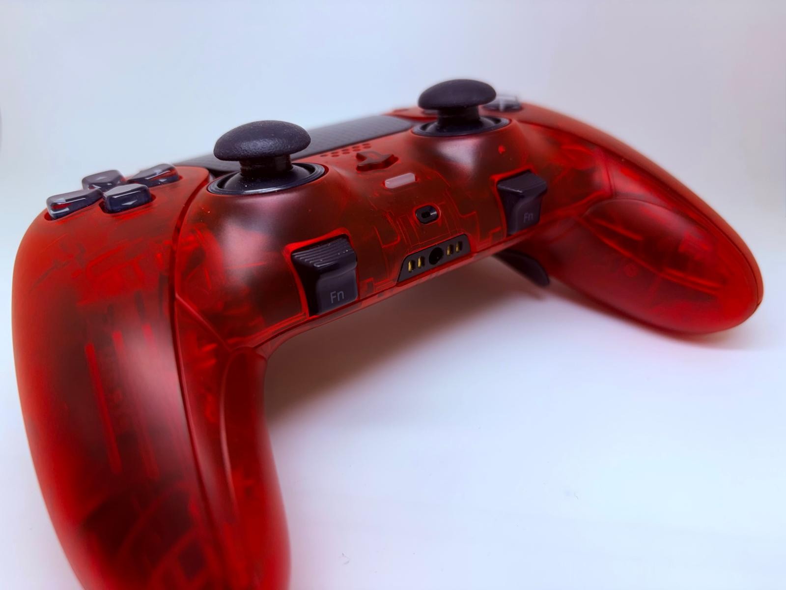 PS5 Sony PlayStation DualSense Edge CUSTOM Clear RED TMR Upgrade - GREAT COND!