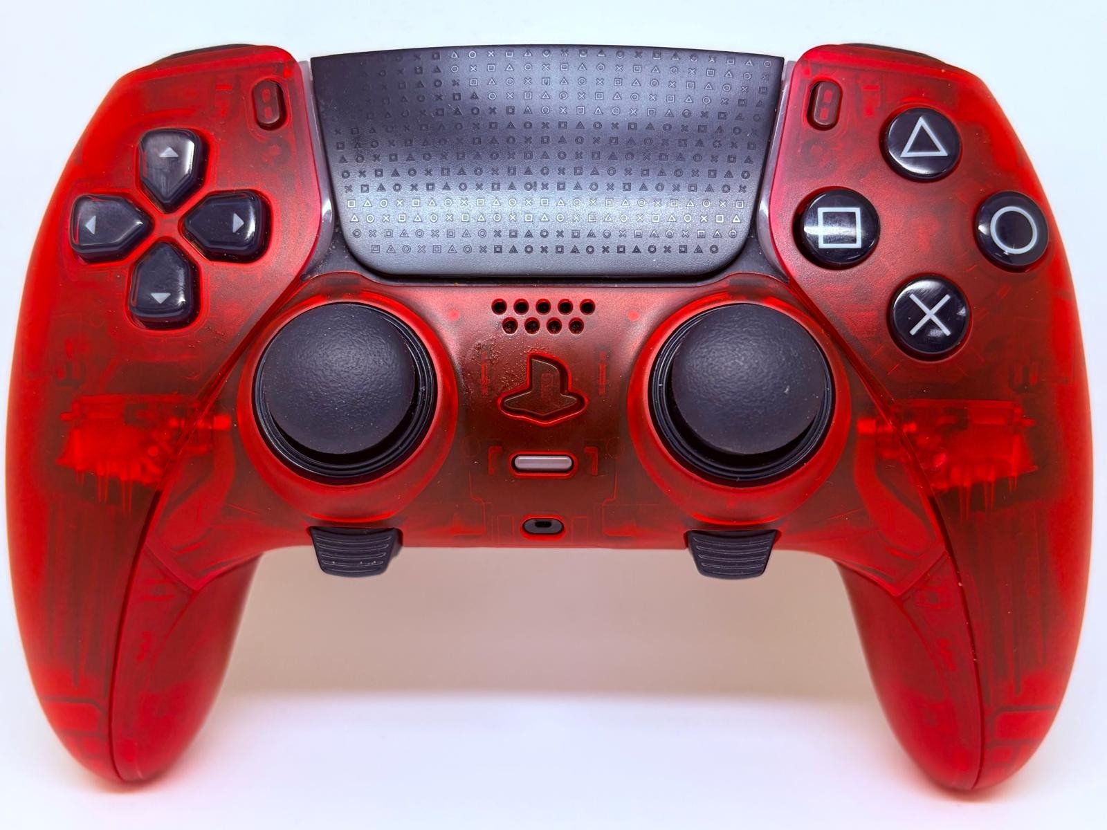 PS5 Sony PlayStation DualSense Edge CUSTOM Clear RED TMR Upgrade - GREAT COND!