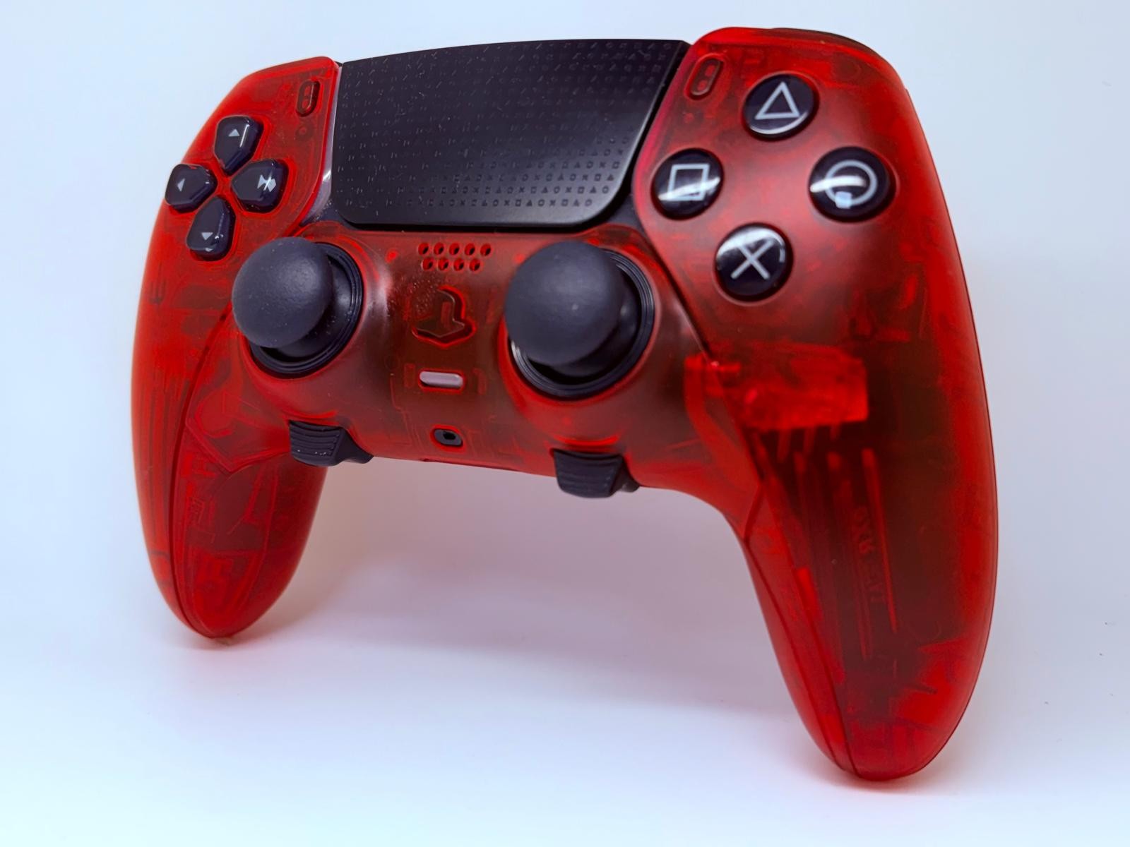 PS5 Sony PlayStation DualSense Edge CUSTOM Clear RED TMR Upgrade - GREAT COND!