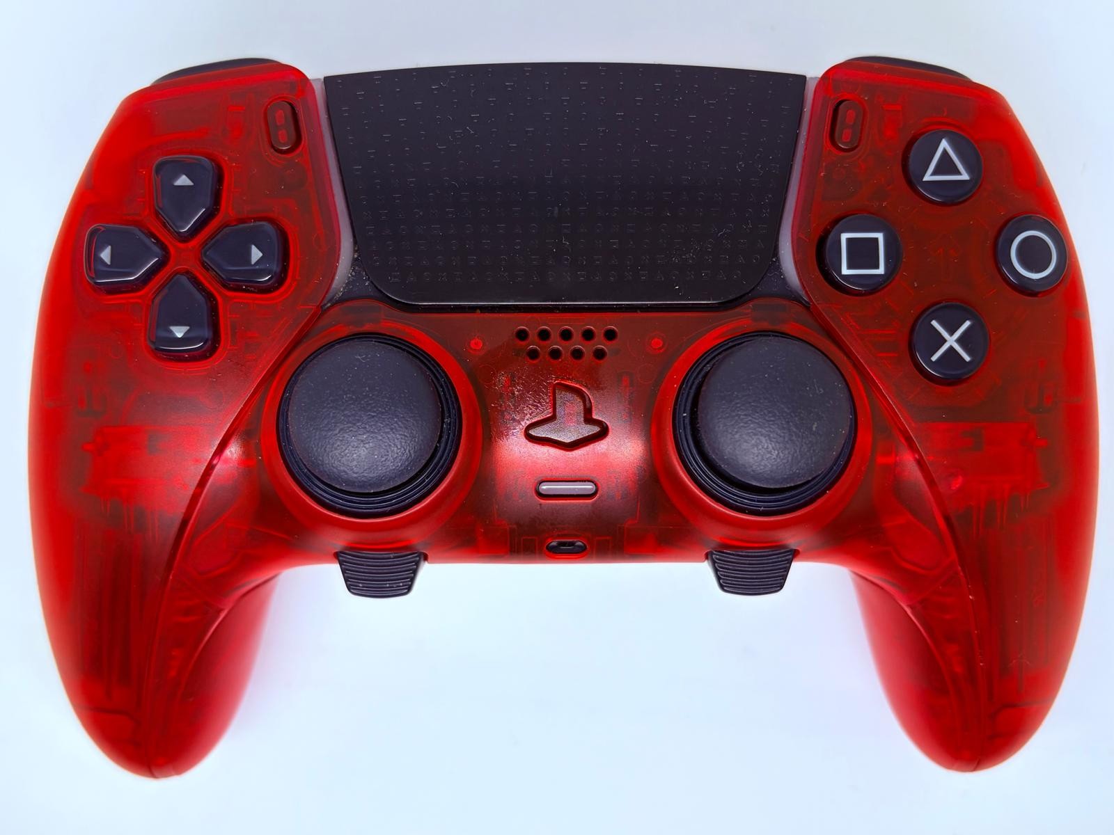 PS5 Sony PlayStation DualSense Edge CUSTOM Clear RED TMR Upgrade - GREAT COND!